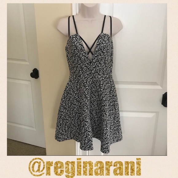 Gracia Dresses & Skirts - Super cute deep v double strap skater dress S
